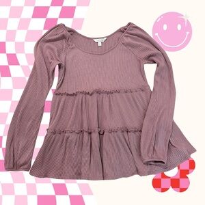 LC Lauren Conrad Mauve Long Sleeve Blouse